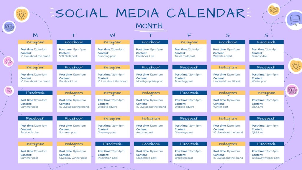 Social Media Content Calendar